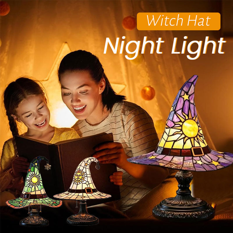 🎃Ilumine su noche imaginativ🧙♀️Luz nocturna con sombrero de bruja