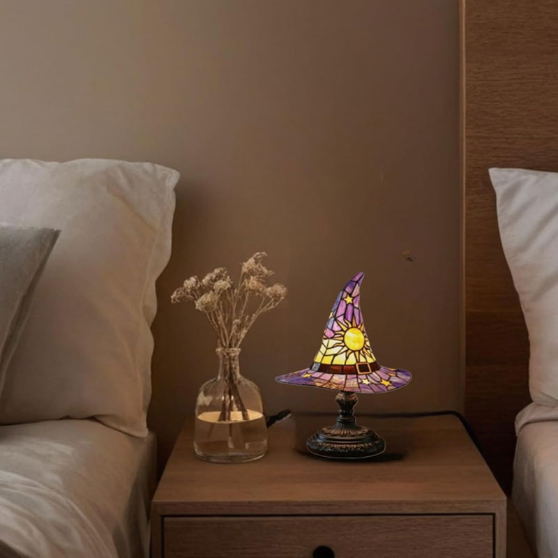 🎃Ilumine su noche imaginativ🧙♀️Luz nocturna con sombrero de bruja