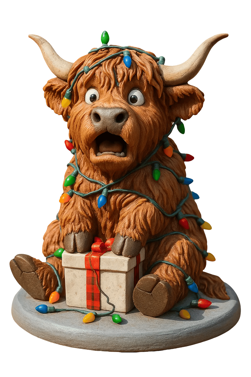 🐮Calendario de Adviento de Vacas Highland 2025🎄 - Muñeca 3D de Vaca Highland Hecha a Mano (24 Piezas)