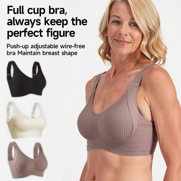 🎁Sujetador push-up acanalado con aros ajustables para muje