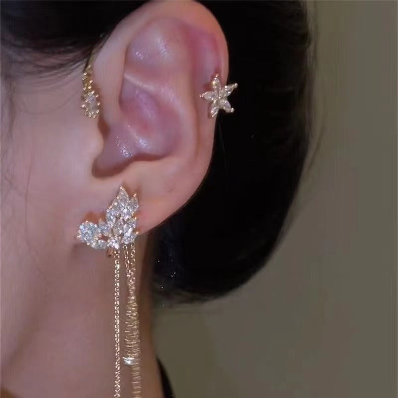 ✨🦋 Pendientes de circonita con mariposa💖