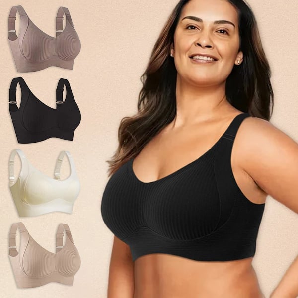🎁Sujetador push-up acanalado con aros ajustables para muje